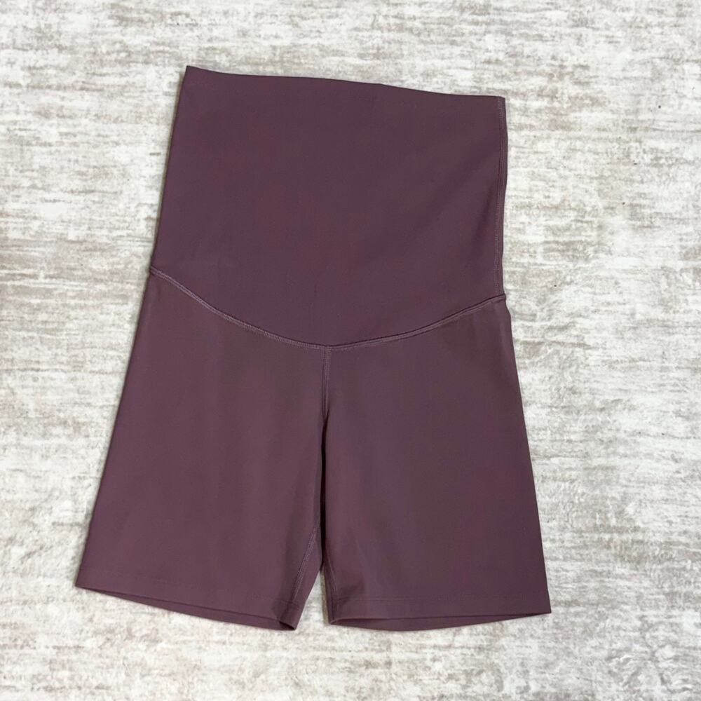 Baydi Women’s Maternity XS Plum Biker Shorts Stretch Belly Band Casual Basic